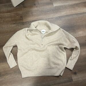 Aerie CozyUp Waffle Quarter Zip Sweater